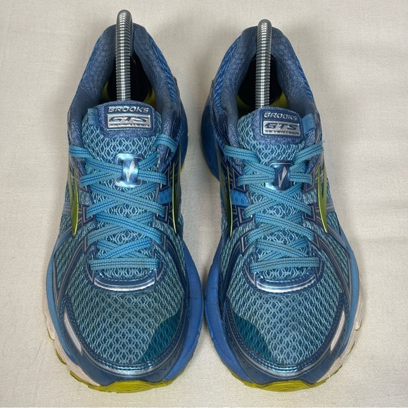 Brooks Adrenaline GTS 17 Running Shoes-Azure Blue/Palace Blue/Lime Punch-Women 8 - Picture 3 of 10